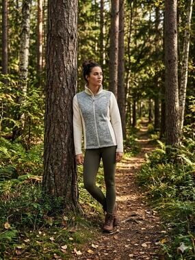 North Face Women's Indi Full-Zip Fleece Jacket mixed-media sweater-knit small